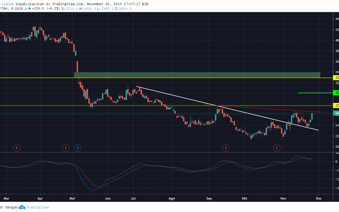 PTBA Membentuk Higher Low, Awal Tren Naik?